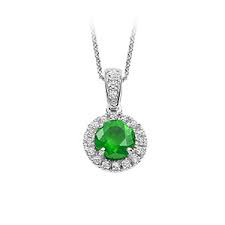 Emerald and diamond pendant